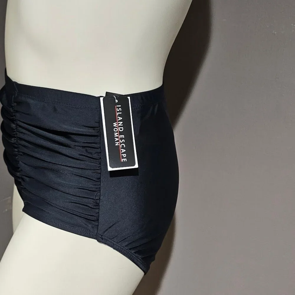 Island Escape Plus Size High-Waist Bikini Bottoms - Picture 3 of 9